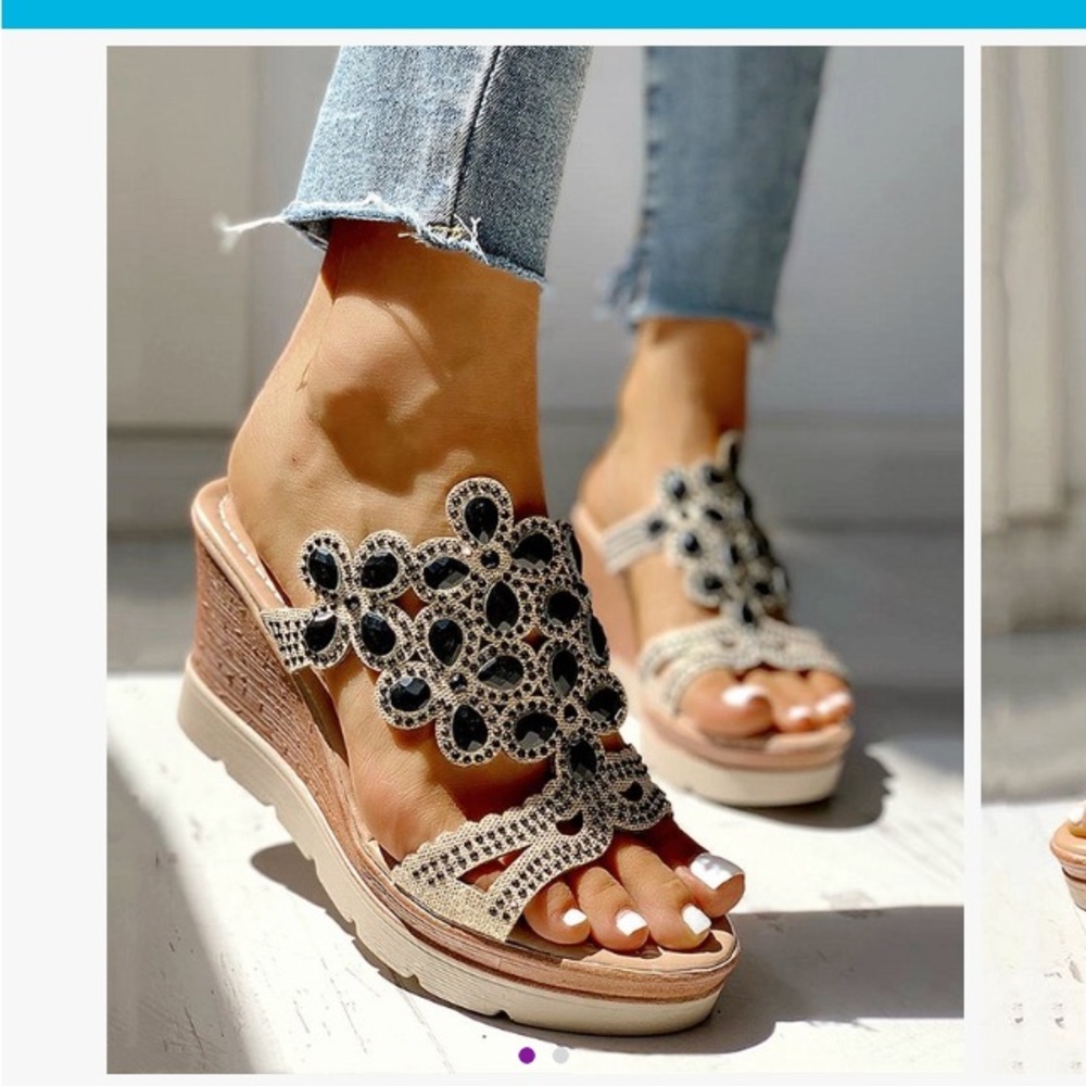 Zulily Black Rhinestone sandals